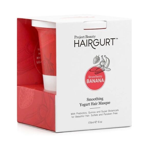 NWT Project Beauty Hairgurt Strawberry-Banana Smoothing Yogurt Hair Mask - Picture 1 of 7